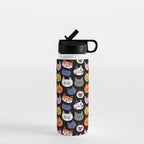 Funny cat animal cartoon art pattern Water Bottle Gallery Image 1