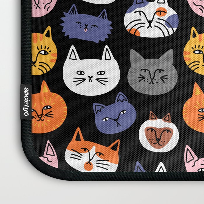 Funny cat animal cartoon art pattern Laptop Sleeve Gallery Image 3