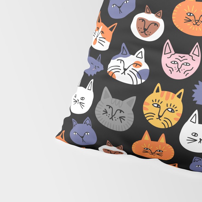 Funny cat animal cartoon art pattern Pillow Sham Gallery Image 4