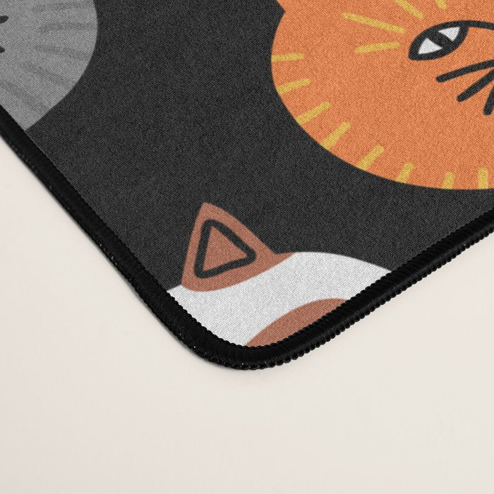 Funny cat animal cartoon art pattern Desk Mat Gallery Image 4