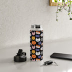 Funny cat animal cartoon art pattern Water Bottle Gallery Image 4