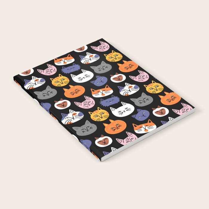 Funny cat animal cartoon art pattern Notebook Gallery Image 2