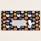 Funny cat animal cartoon art pattern Desk Mat Gallery Image 1