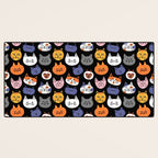 Funny cat animal cartoon art pattern Desk Mat Gallery Image 3