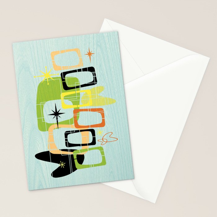 Mid Century Modern Babe Stationery Card Gallery Image 2