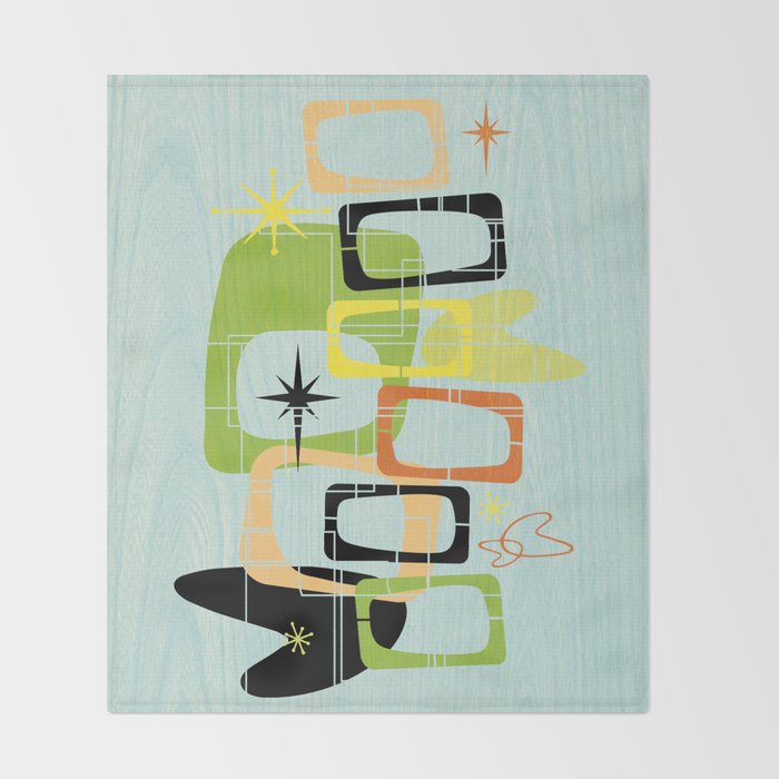 Mid Century Modern Babe Throw Blanket Gallery Image 2