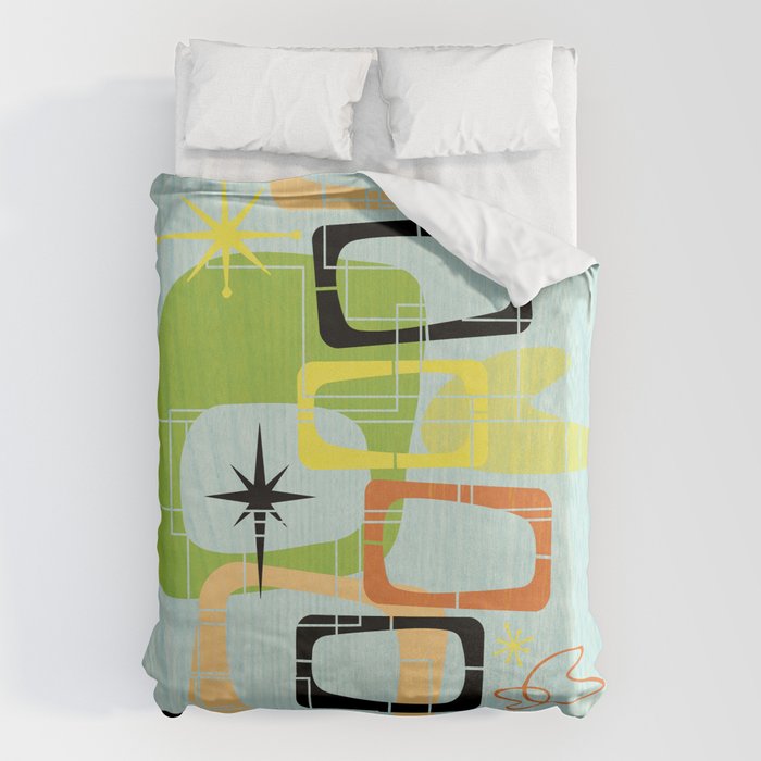 Mid Century Modern Babe Duvet Cover