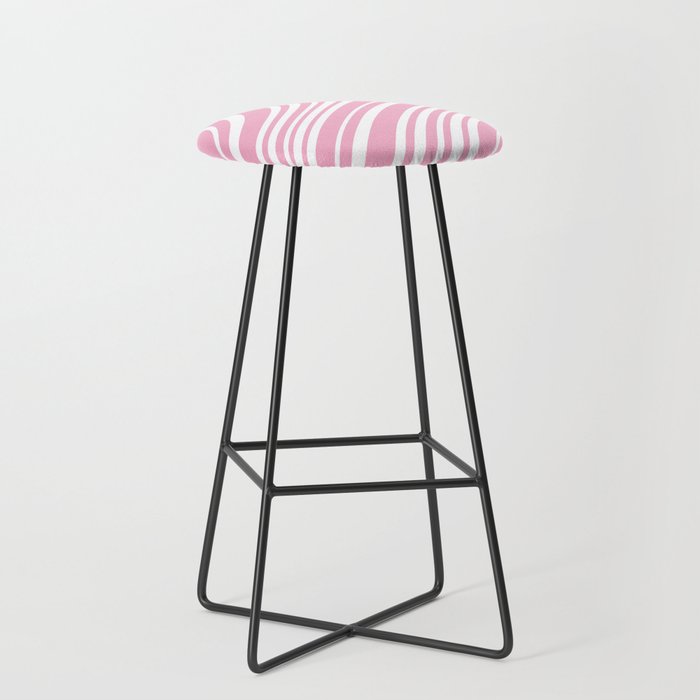 Wavy Stripes XXXI - Pastel Pink  Stool Gallery Image 1