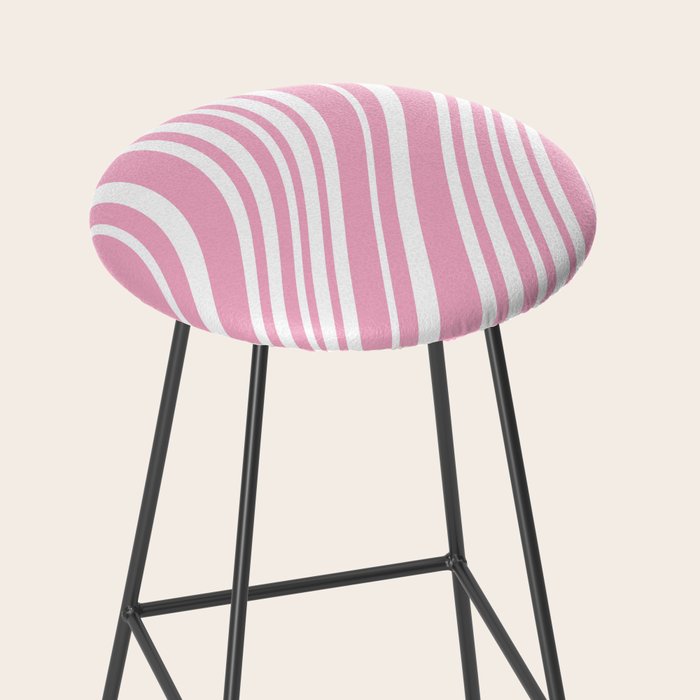 Wavy Stripes XXXI - Pastel Pink  Stool Gallery Image 2