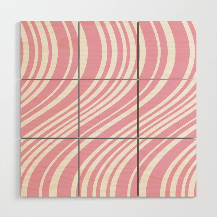 Wavy Stripes XXXI - Pastel Pink  Wood Wall Art Gallery Image 1