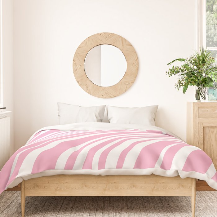 Wavy Stripes XXXI - Pastel Pink  Duvet Cover Gallery Image 3