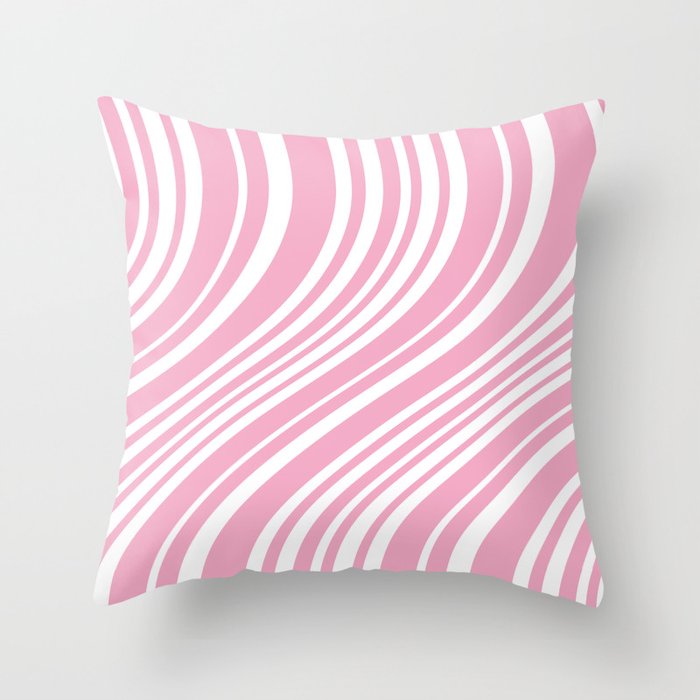Wavy Stripes XXXI - Pastel Pink  Throw Pillow Gallery Image 6