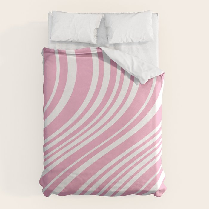 Wavy Stripes XXXI - Pastel Pink  Duvet Cover Gallery Image 1