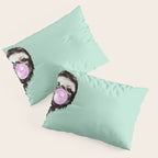 Bubble Gum Sneaky Sloth in Green Pillow Sham Gallery Image 3