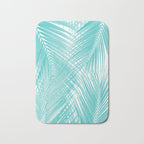 Soft Turquoise Palm Leaves Dream - Cali Summer Vibes #3 #tropical #decor #art Bath Mat Gallery Image 1