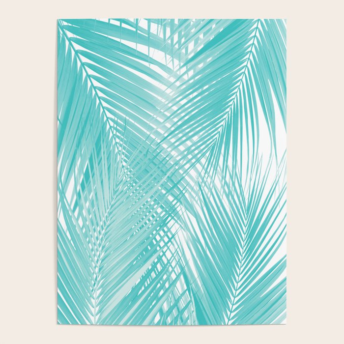 Soft Turquoise Palm Leaves Dream - Cali Summer Vibes #3 #tropical #decor #art Poster Gallery Image 4
