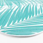 Soft Turquoise Palm Leaves Dream - Cali Summer Vibes #3 #tropical #decor #art Bath Mat Gallery Image 3