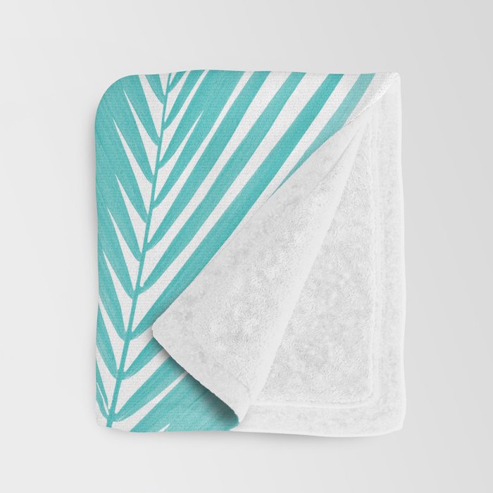 Soft Turquoise Palm Leaves Dream - Cali Summer Vibes #3 #tropical #decor #art Throw Blanket Gallery Image 3