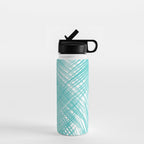 Soft Turquoise Palm Leaves Dream - Cali Summer Vibes #3 #tropical #decor #art Water Bottle Gallery Image 1