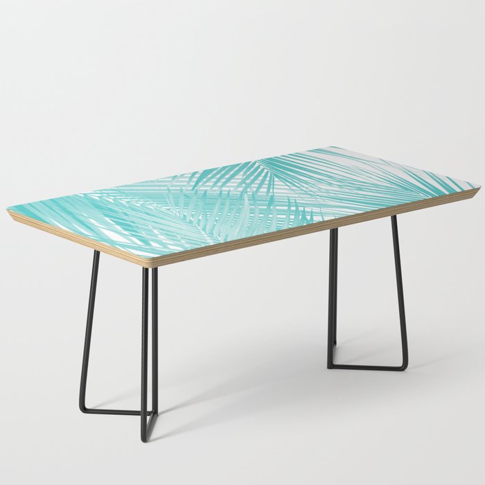 Soft Turquoise Palm Leaves Dream - Cali Summer Vibes #3 #tropical #decor #art Coffee Table Gallery Image 1