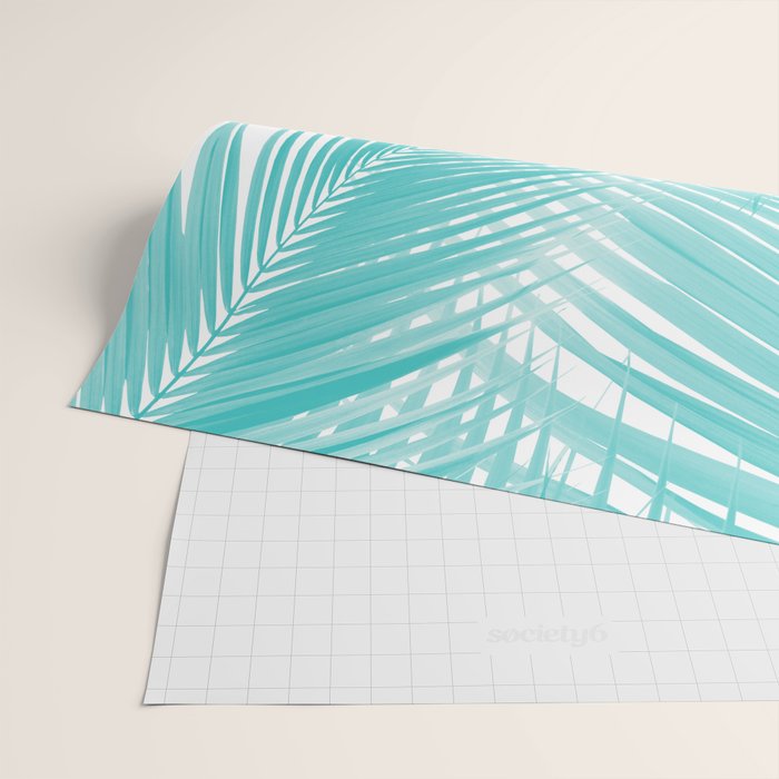 Soft Turquoise Palm Leaves Dream - Cali Summer Vibes #3 #tropical #decor #art Wrapping Paper Gallery Image 2