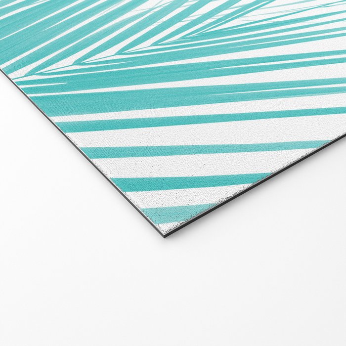 Soft Turquoise Palm Leaves Dream - Cali Summer Vibes #3 #tropical #decor #art Welcome Mat Gallery Image 2