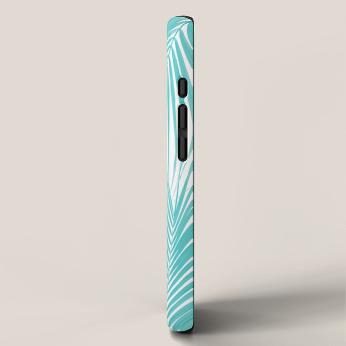 Soft Turquoise Palm Leaves Dream - Cali Summer Vibes #3 #tropical #decor #art iPhone Case Gallery Image 2