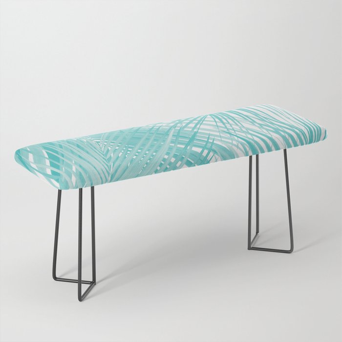 Soft Turquoise Palm Leaves Dream - Cali Summer Vibes #3 #tropical #decor #art Bench Gallery Image 1