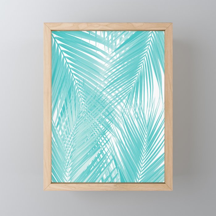 Soft Turquoise Palm Leaves Dream - Cali Summer Vibes #3 #tropical #decor #art Mini Art Print Gallery Image 1