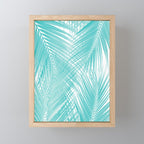Soft Turquoise Palm Leaves Dream - Cali Summer Vibes #3 #tropical #decor #art Mini Art Print Gallery Image 1