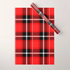 Red + Black Plaid Wrapping Paper Gallery Image 1