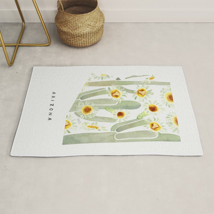 Arizona State Saguaro Cactus Blossoms Rug Gallery Image 1