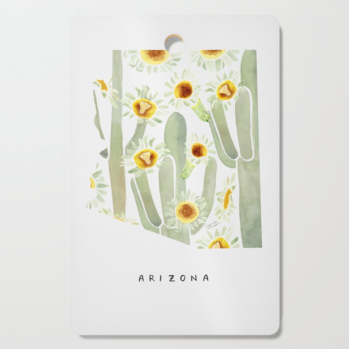 Arizona State Saguaro Cactus Blossoms Cutting Board Gallery Image 1