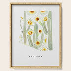 Arizona State Saguaro Cactus Blossoms Serving Tray Gallery Image 1