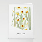 Arizona State Saguaro Cactus Blossoms Stationery Card Gallery Image 2