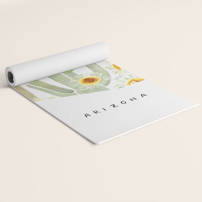 Arizona State Saguaro Cactus Blossoms Yoga Mat Gallery Image 2
