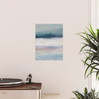 Lullaby Waves III - Dark Teal Blue White Pink Light Blue Modern Art, Ocean Waves Nursery Beach Poster Gallery Image 2