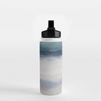 Lullaby Waves III - Dark Teal Blue White Pink Light Blue Modern Art, Ocean Waves Nursery Beach Water Bottle Gallery Image 2