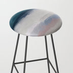 Lullaby Waves III - Dark Teal Blue White Pink Light Blue Modern Art, Ocean Waves Nursery Beach Stool Gallery Image 2