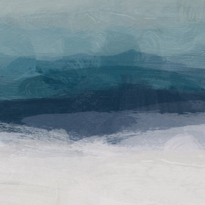 Lullaby Waves III - Dark Teal Blue White Pink Light Blue Modern Art, Ocean Waves Nursery Beach Coffee Mug Gallery Image 2