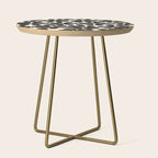 Retro Groovy Black & White Flowers Side Table Gallery Image 1