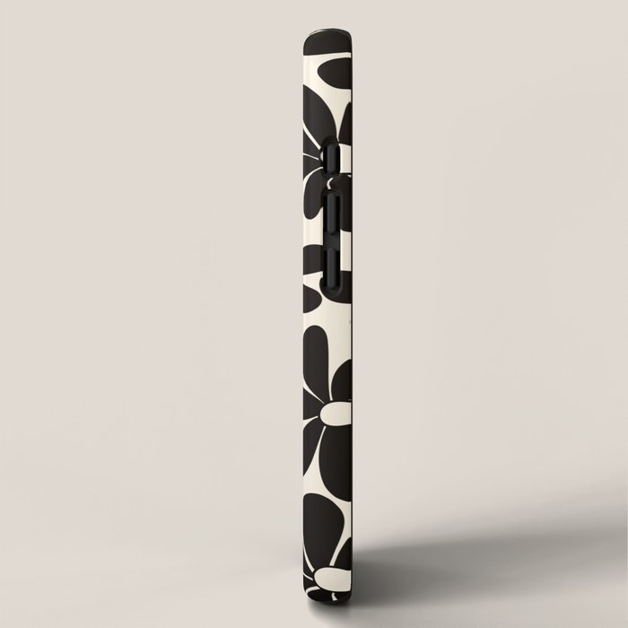 Retro Groovy Black & White Flowers iPhone Case Gallery Image 2