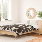 Retro Groovy Black & White Flowers Duvet Cover Gallery Image 2