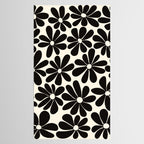 Retro Groovy Black & White Flowers Tablecloth Gallery Image 2
