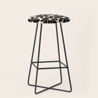 Retro Groovy Black & White Flowers Stool Gallery Image 1