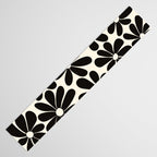 Retro Groovy Black & White Flowers Table Runner Gallery Image 3