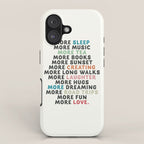 Good vibes quote, more sleep, dreaming, road trips, love, fun, happy life, lettering, laughter iPhone Case Gallery Image 1