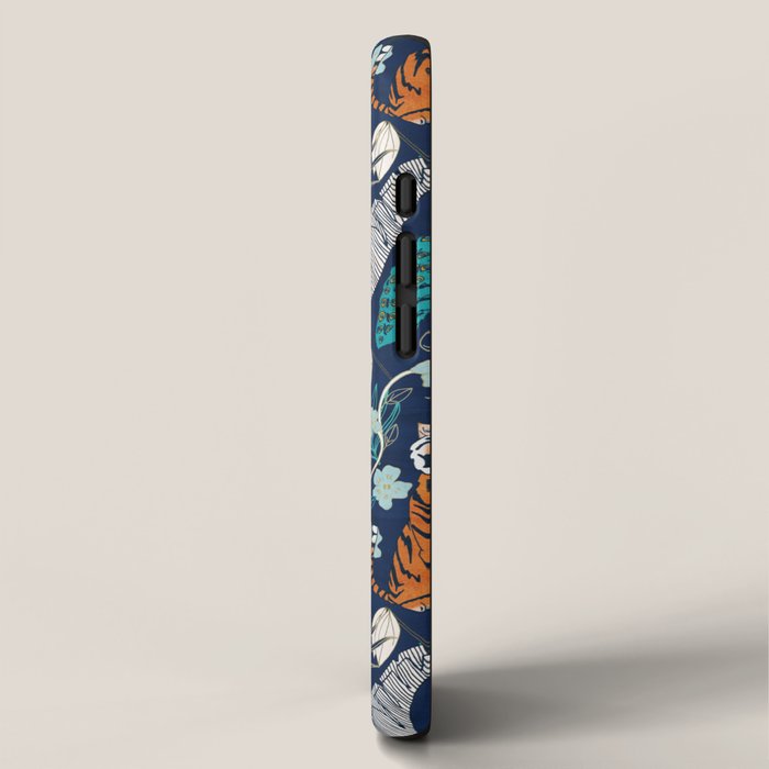 Tiger Toile on Navy iPhone Case Gallery Image 2