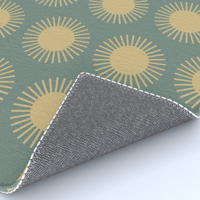 Boho Summer Sun Pattern XVI Neutral Earthy Sage Yellow Rug Gallery Image 4