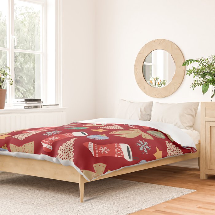 Cute Christmas Red Duvet Cover Gallery Image 2